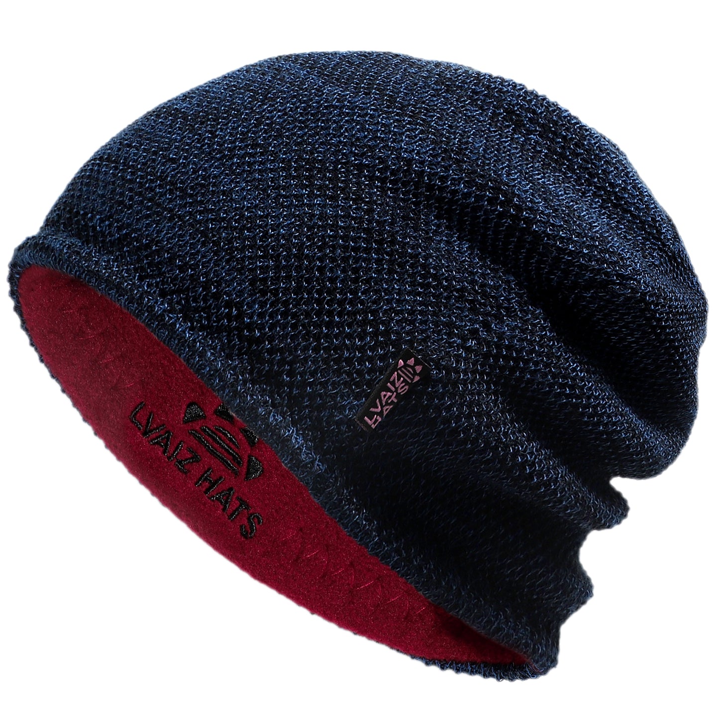 Reversible Warm Fleece Lined Beanie Hats