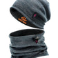 Winter Fleece Lined Beanie Hat Scarf for Men Women