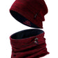 Winter Fleece Lined Beanie Hat Scarf for Men Women