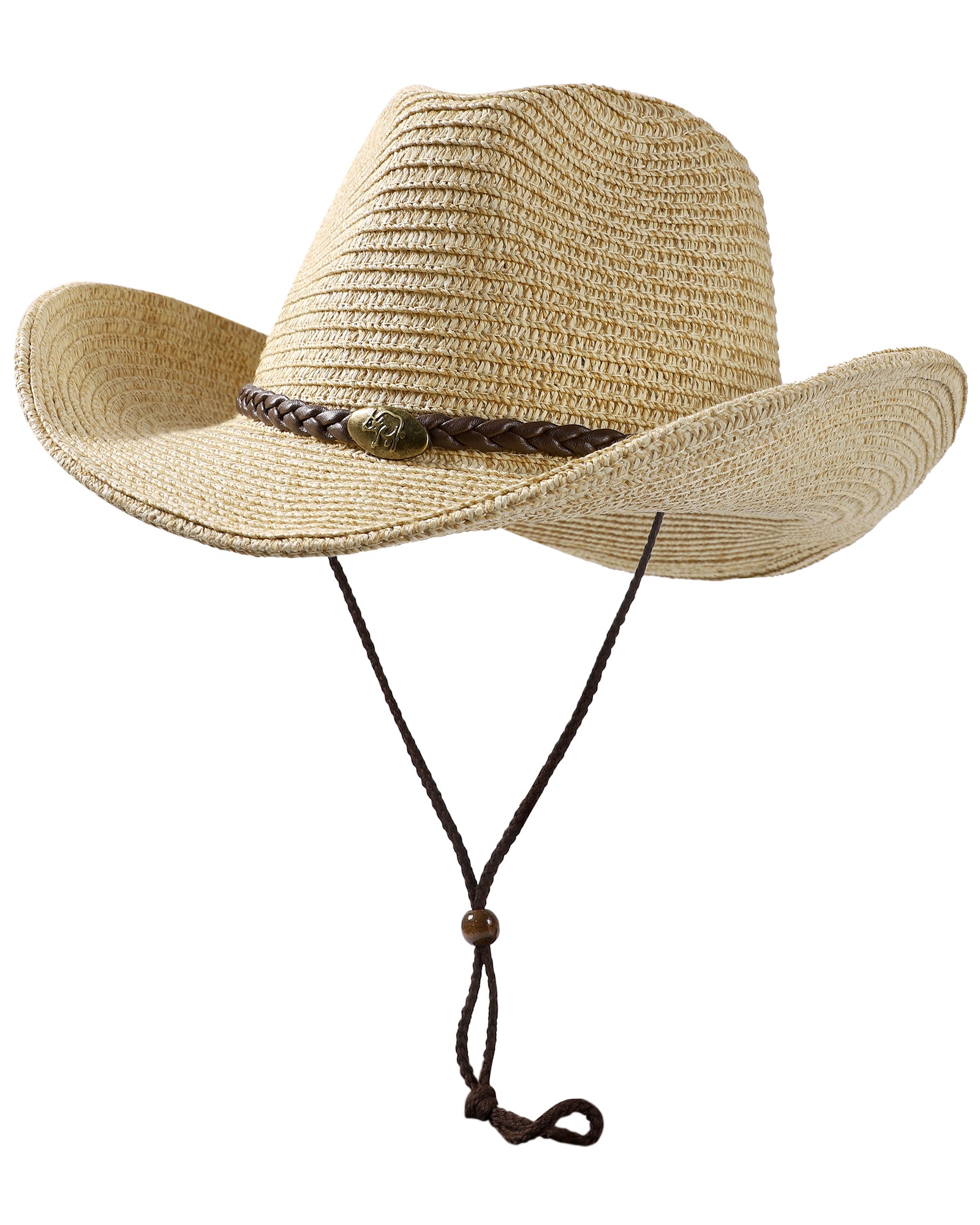 Women Men Summer Straw Sun Hat Mens Cowboy Style Garden Hat