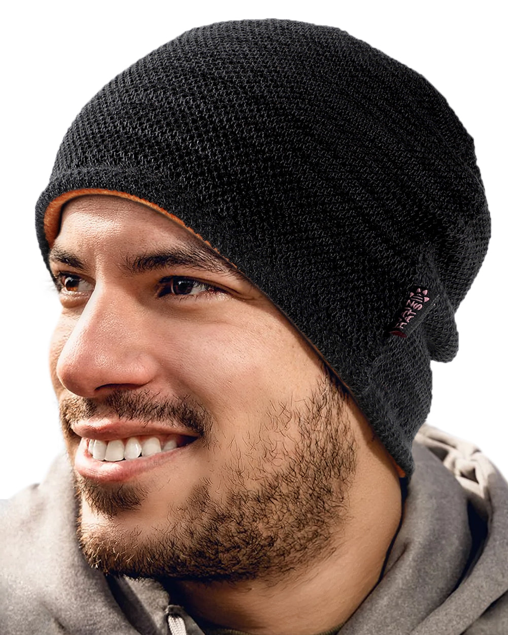 Reversible Warm Fleece Lined Beanie Hats