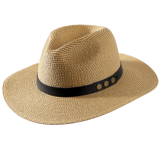 Wide Brim Panama Straw Sun Hat Foldable