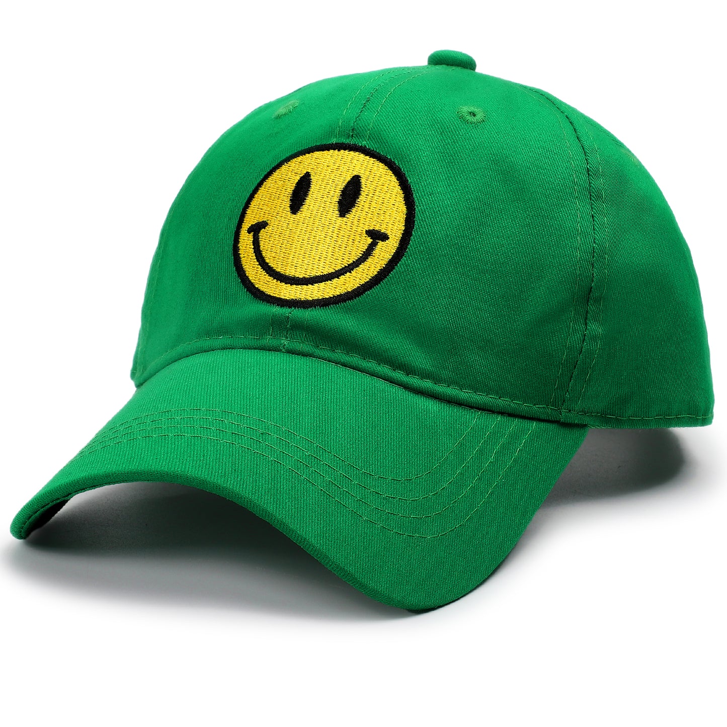 Smiley Face Washed Cotton Baseball Cap