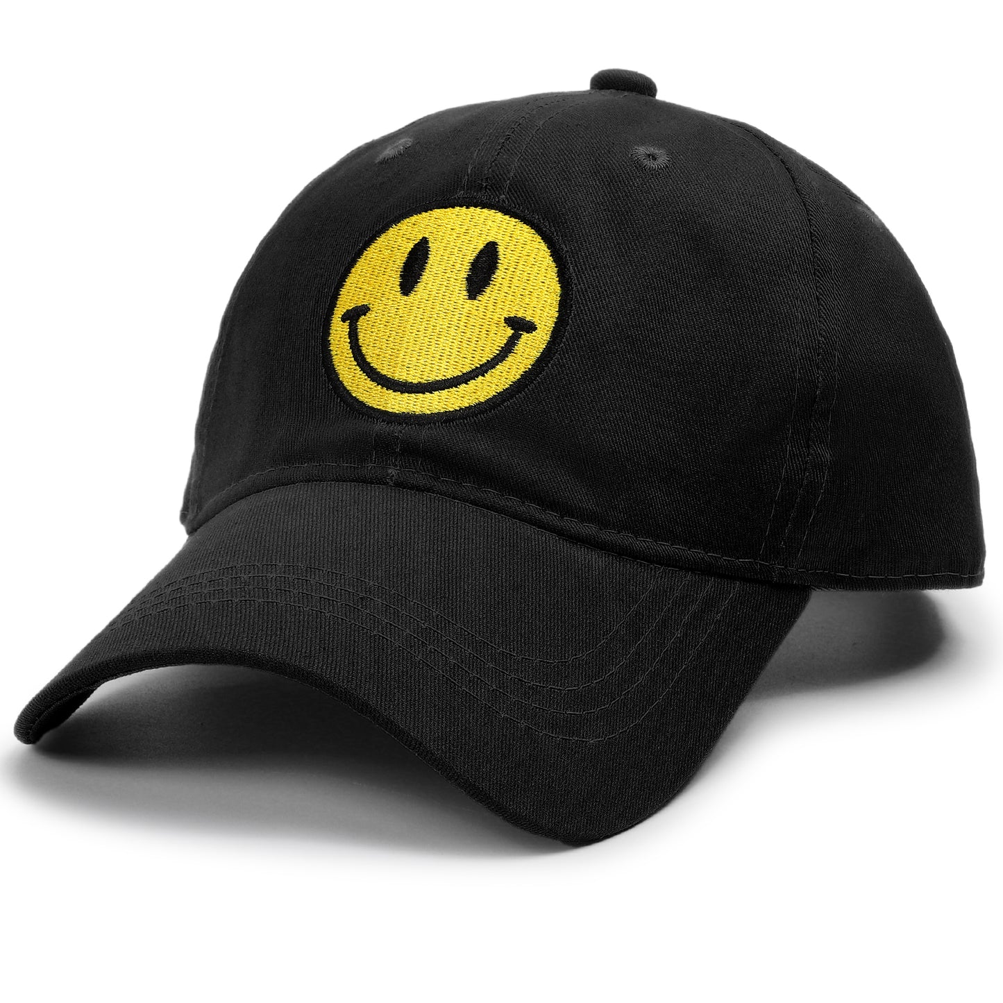 Smiley Face Washed Cotton Baseball Cap