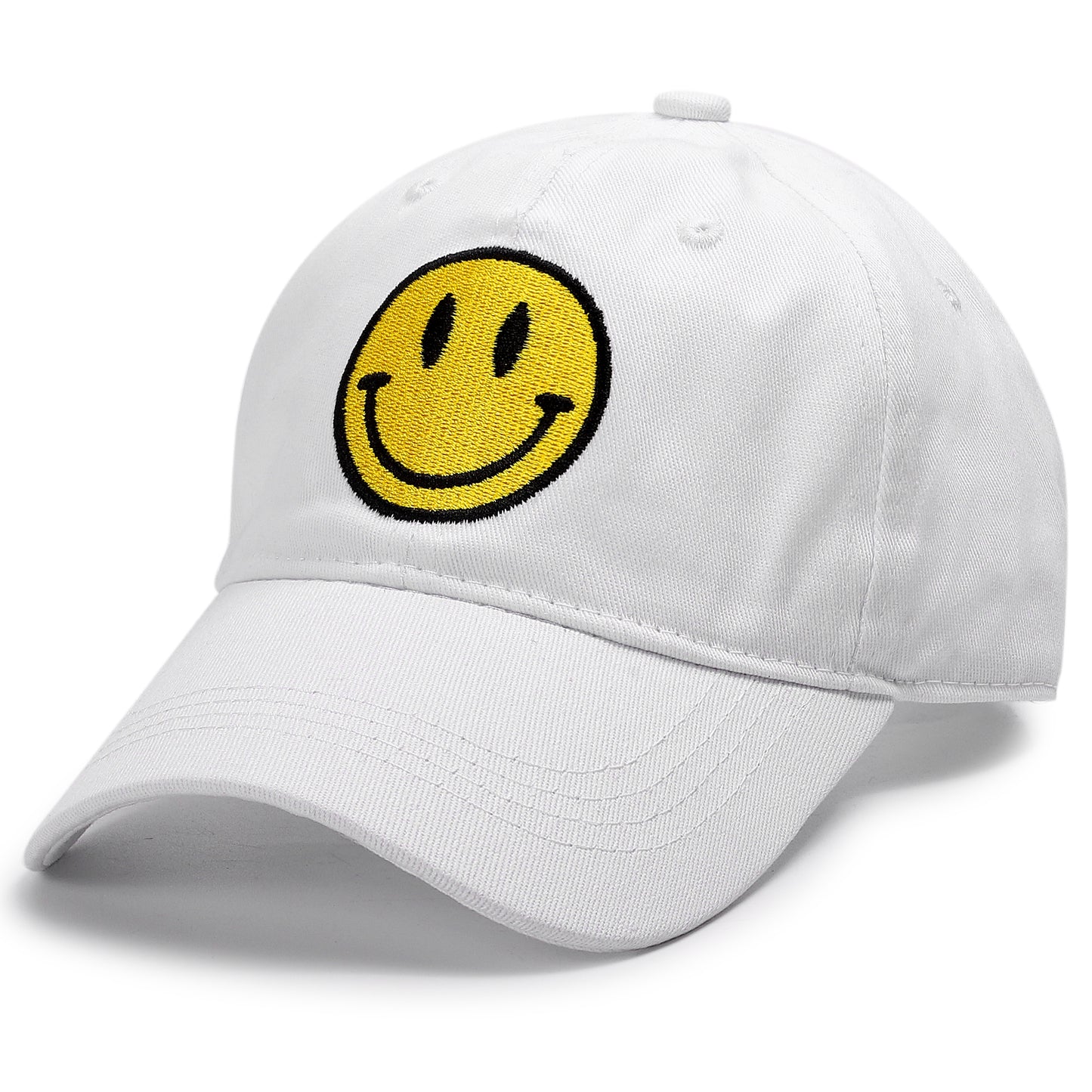 Smiley Face Washed Cotton Baseball Cap