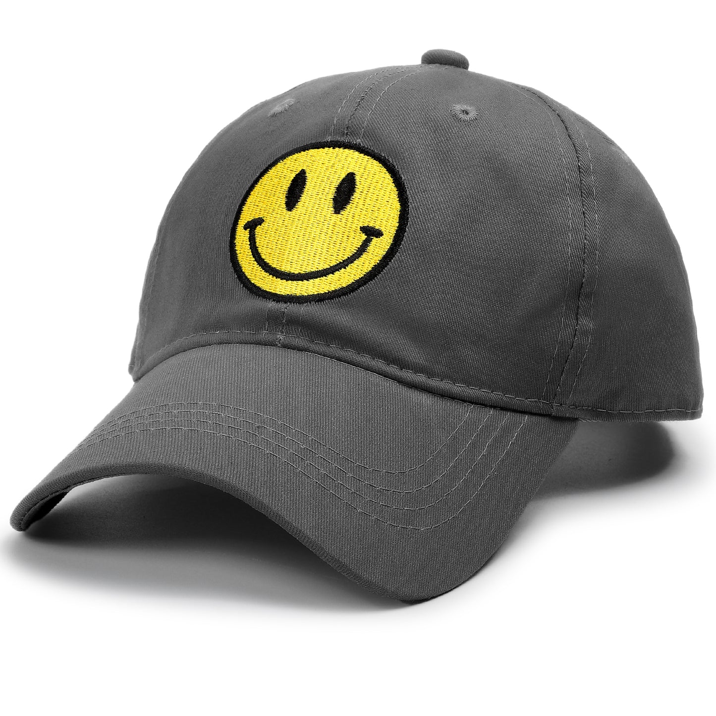 Smiley Face Washed Cotton Baseball Cap