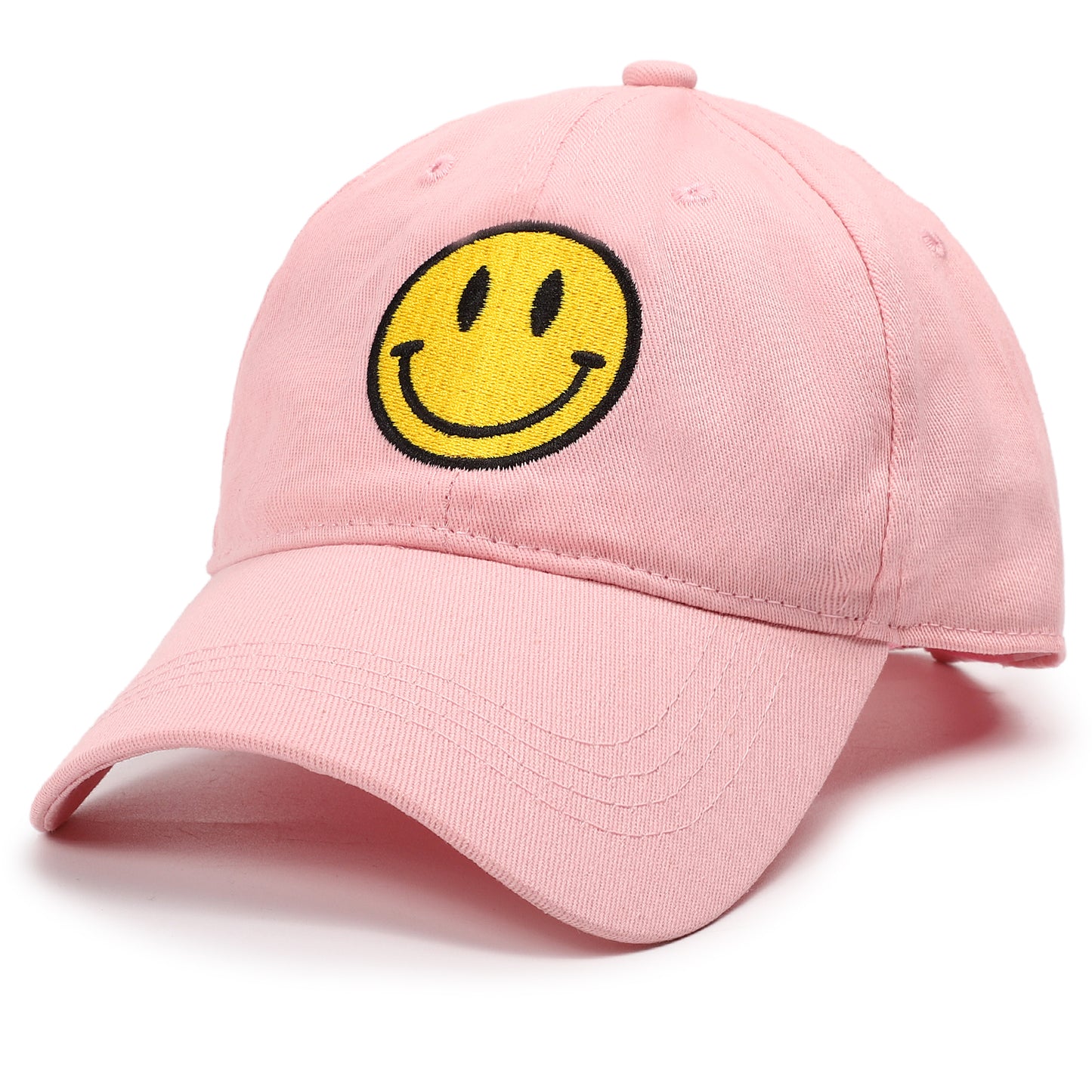 Smiley Face Washed Cotton Baseball Cap