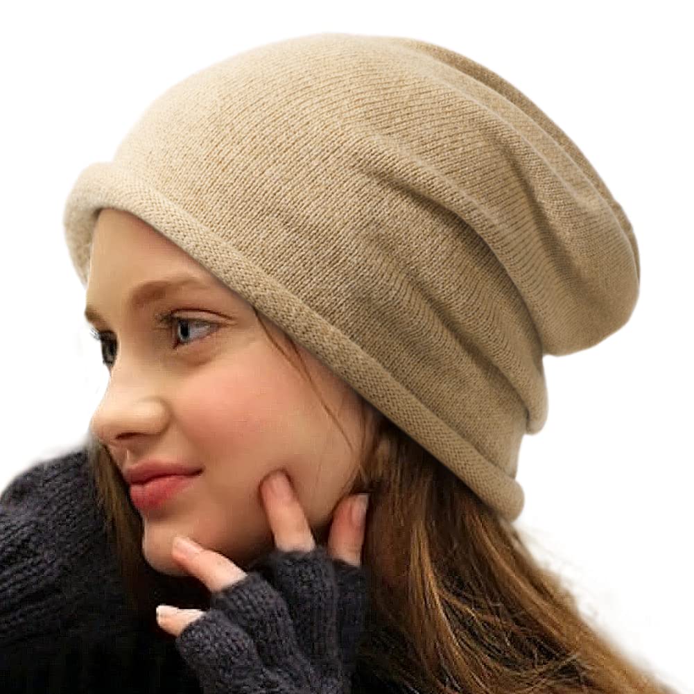 Cashmere Knitted Slouchy Beanie