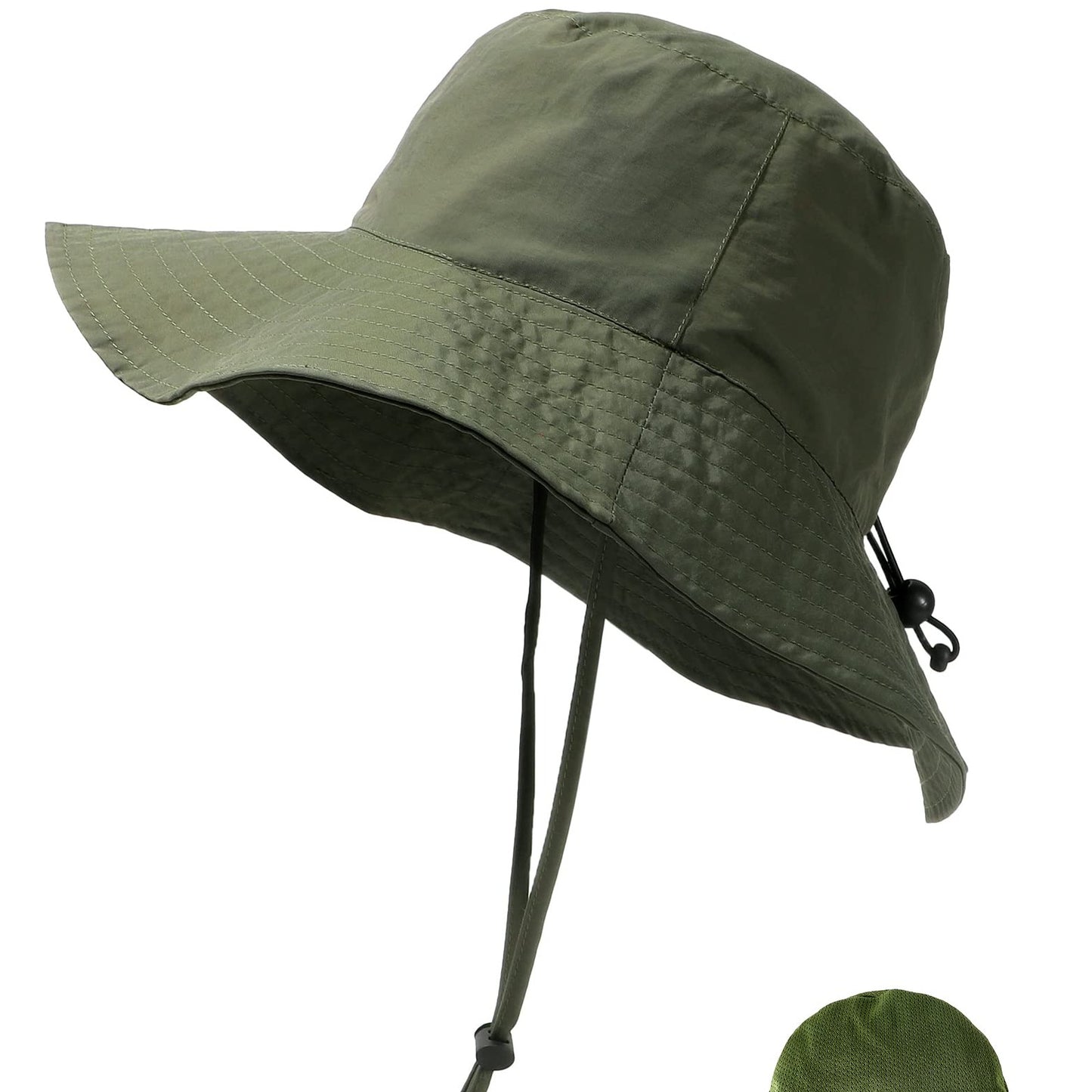 Men's Sun Hat, Waterproof Wide Brim Bucket Hat Uv Protection Bunny Hat For  Fishing Hiking Garden Beach (army Green)