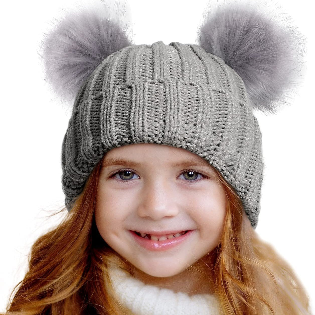 Toddler/Child Double Pom Beanie Hat - Fleece Lined – Beauty Bird