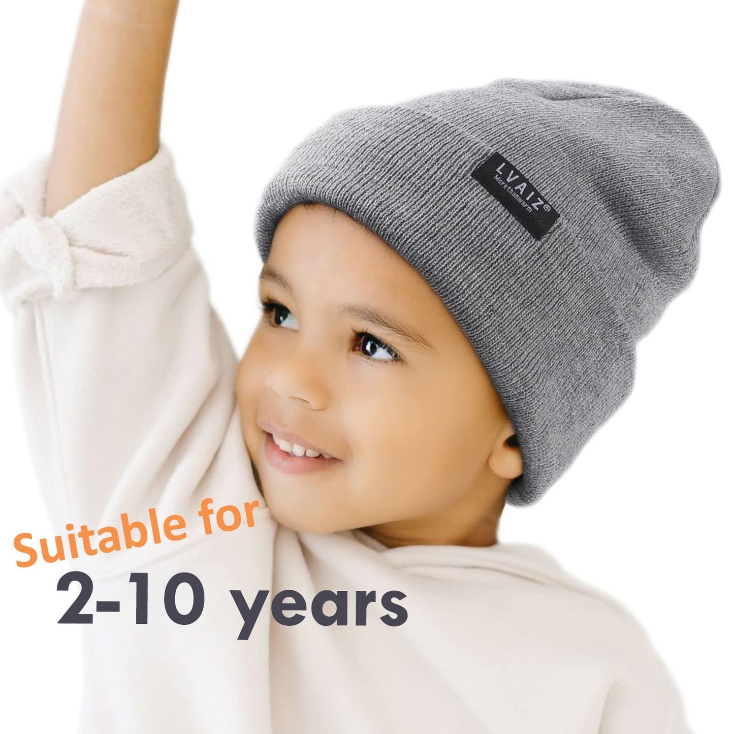 Kids Winter Satin Lined Beanie Hats(2-10 Years)