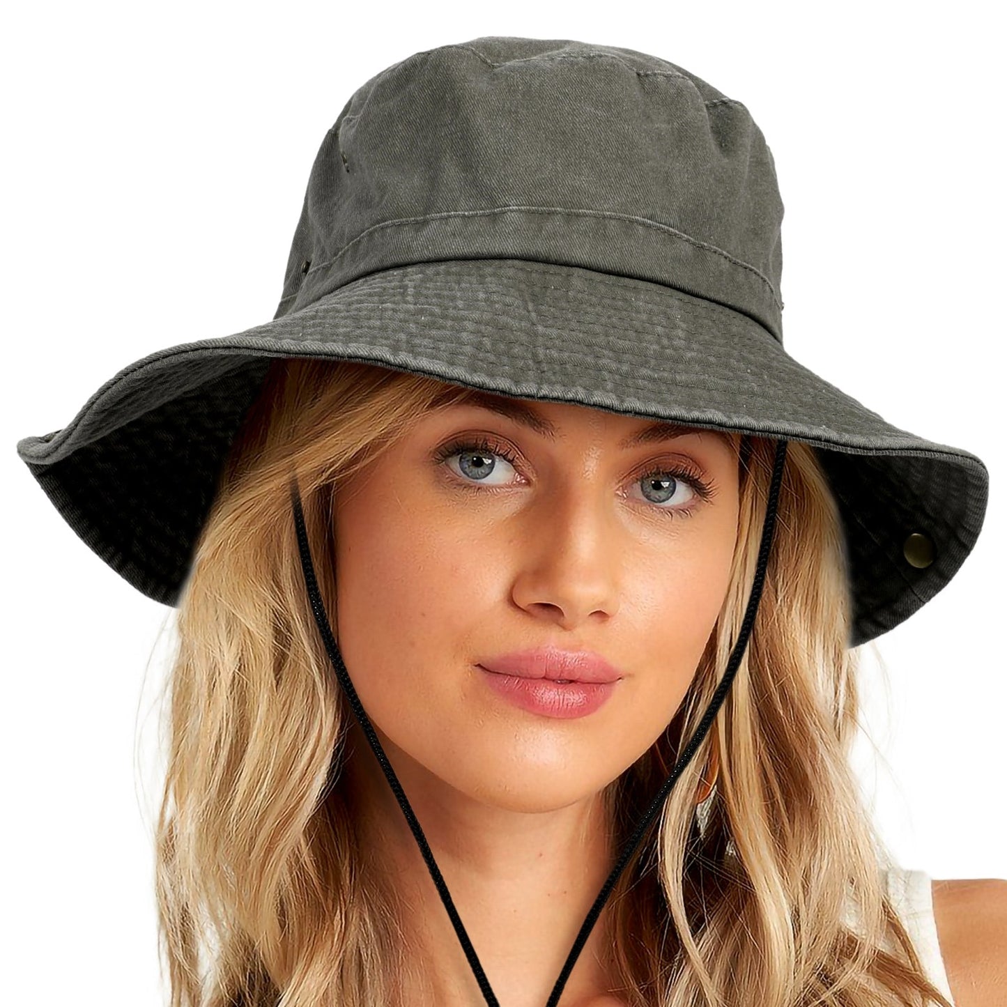 Wide Brim Cotton Bucket Sun Hat