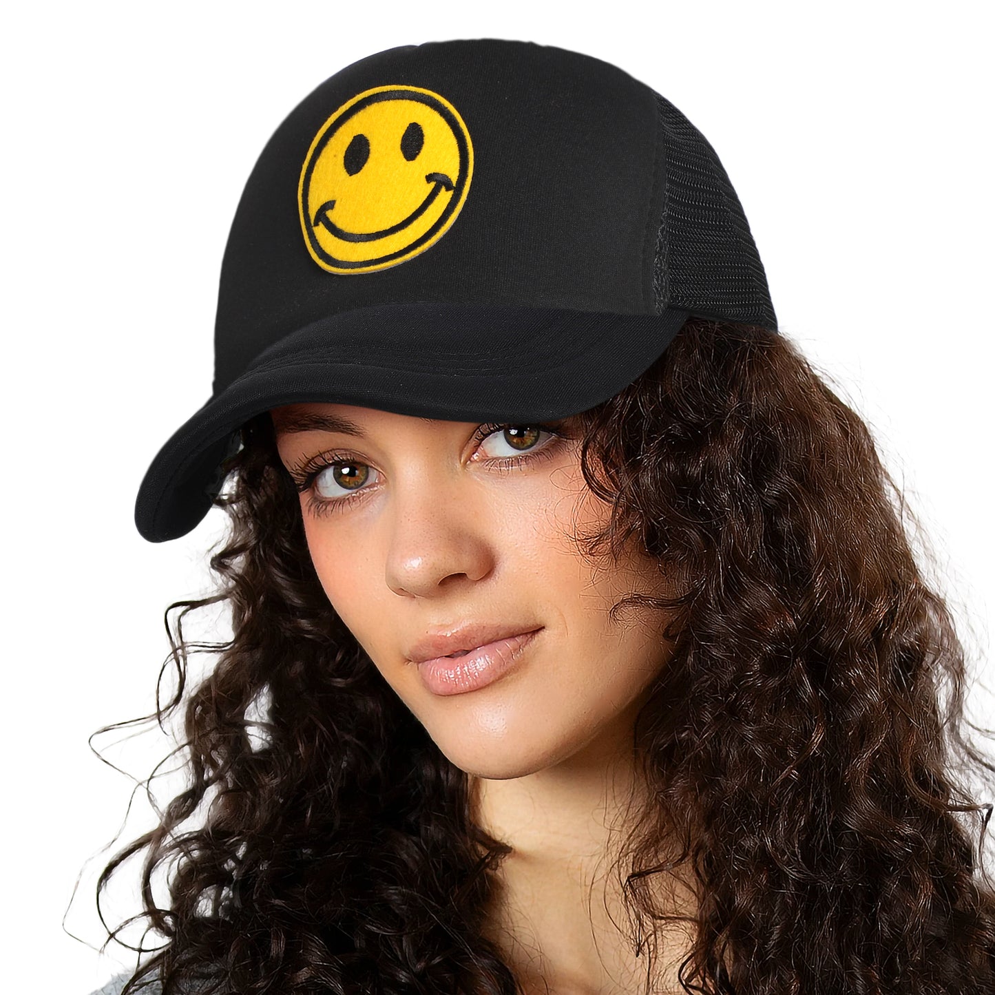 🔥Limited Time Offer🔥 Women Snap Backs Caps for MenSmiley Face Mesh Baseball Hat