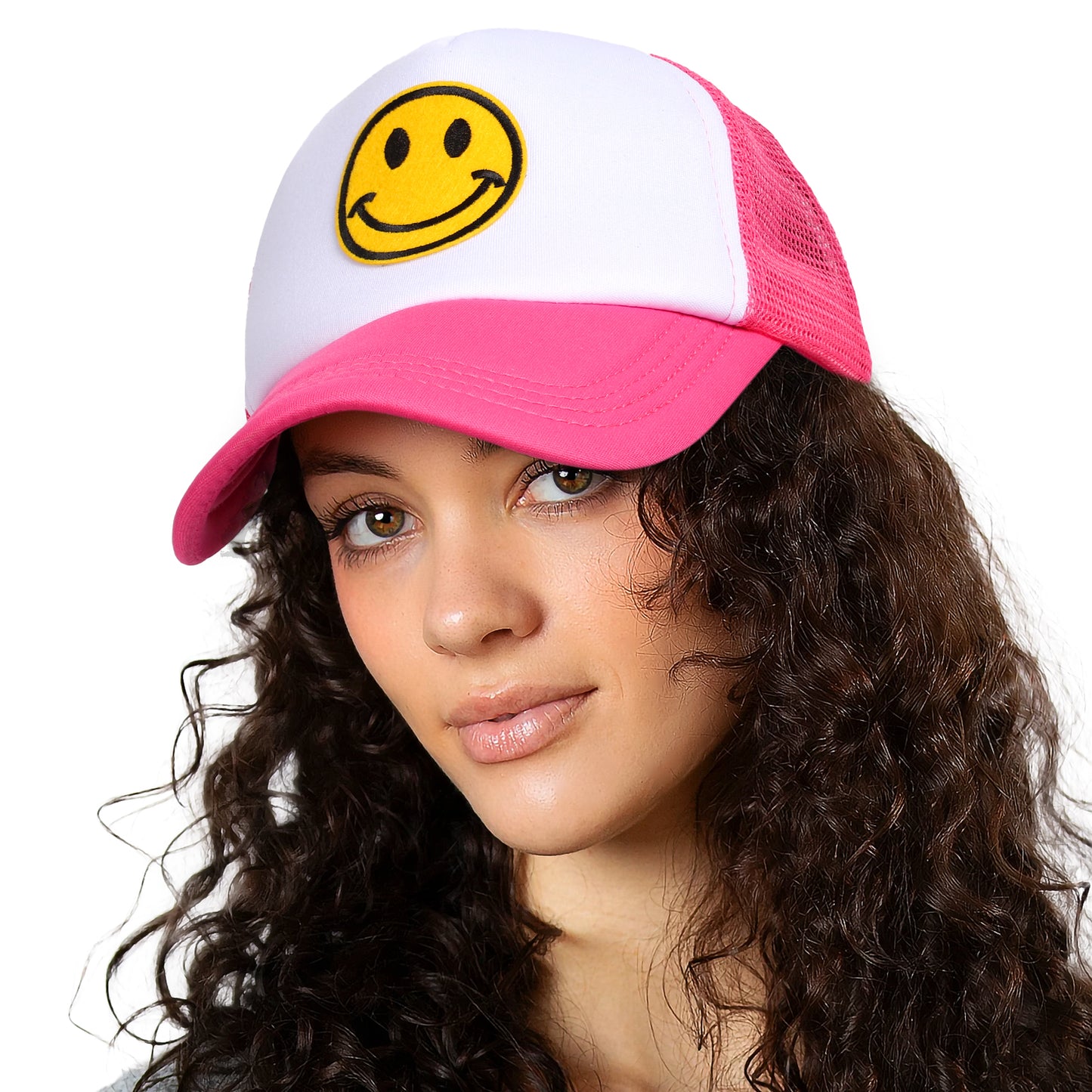 🔥Limited Time Offer🔥 Women Snap Backs Caps for MenSmiley Face Mesh Baseball Hat