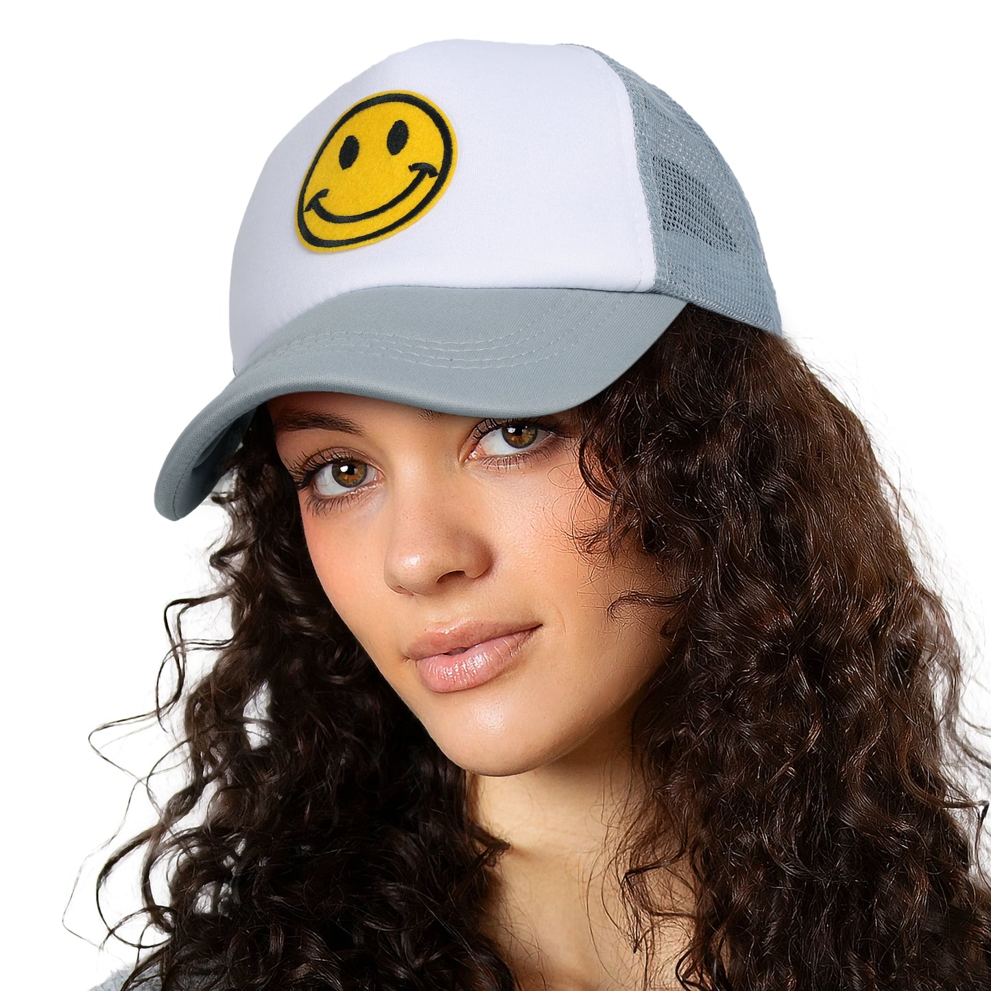 🔥Limited Time Offer🔥 Women Snap Backs Caps for MenSmiley Face Mesh Baseball Hat