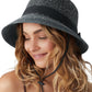 Women Sun Straw Hats with with Bowknot Belt