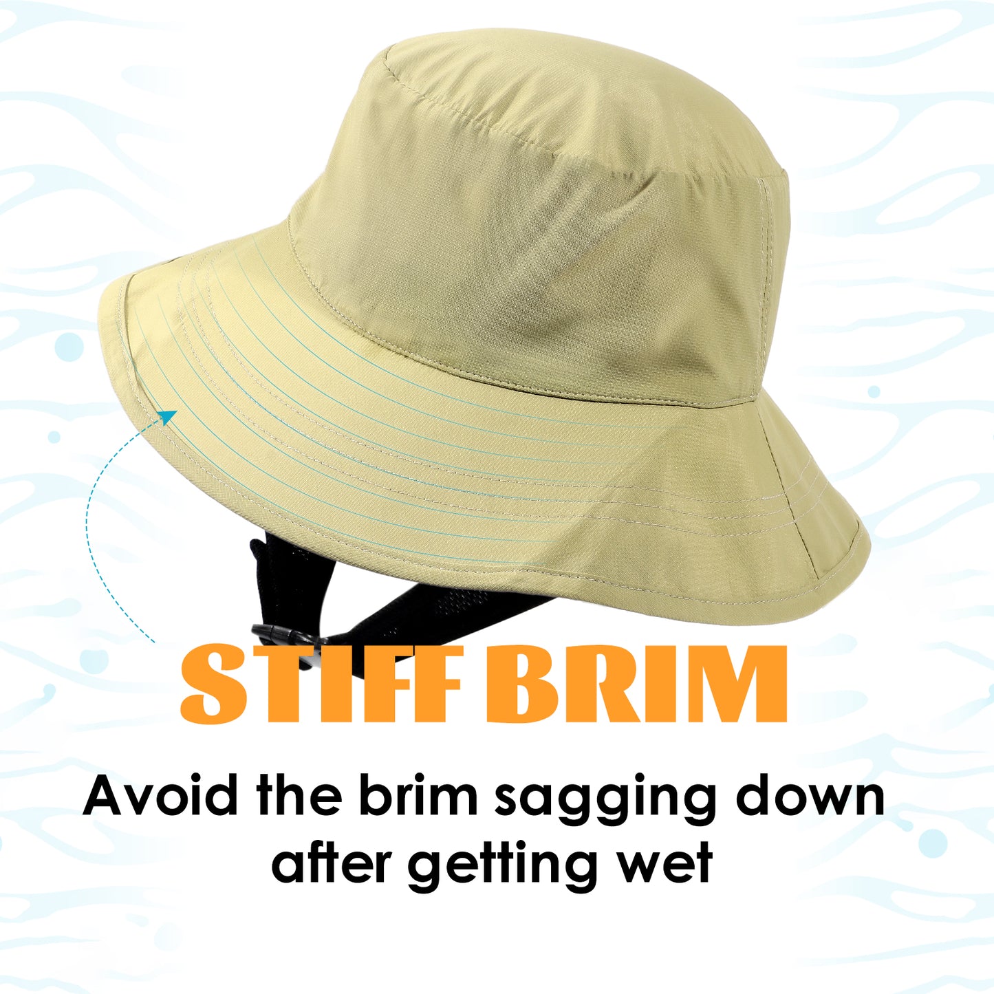 Wide Brim Beach Surfing Hat with Strong Strings