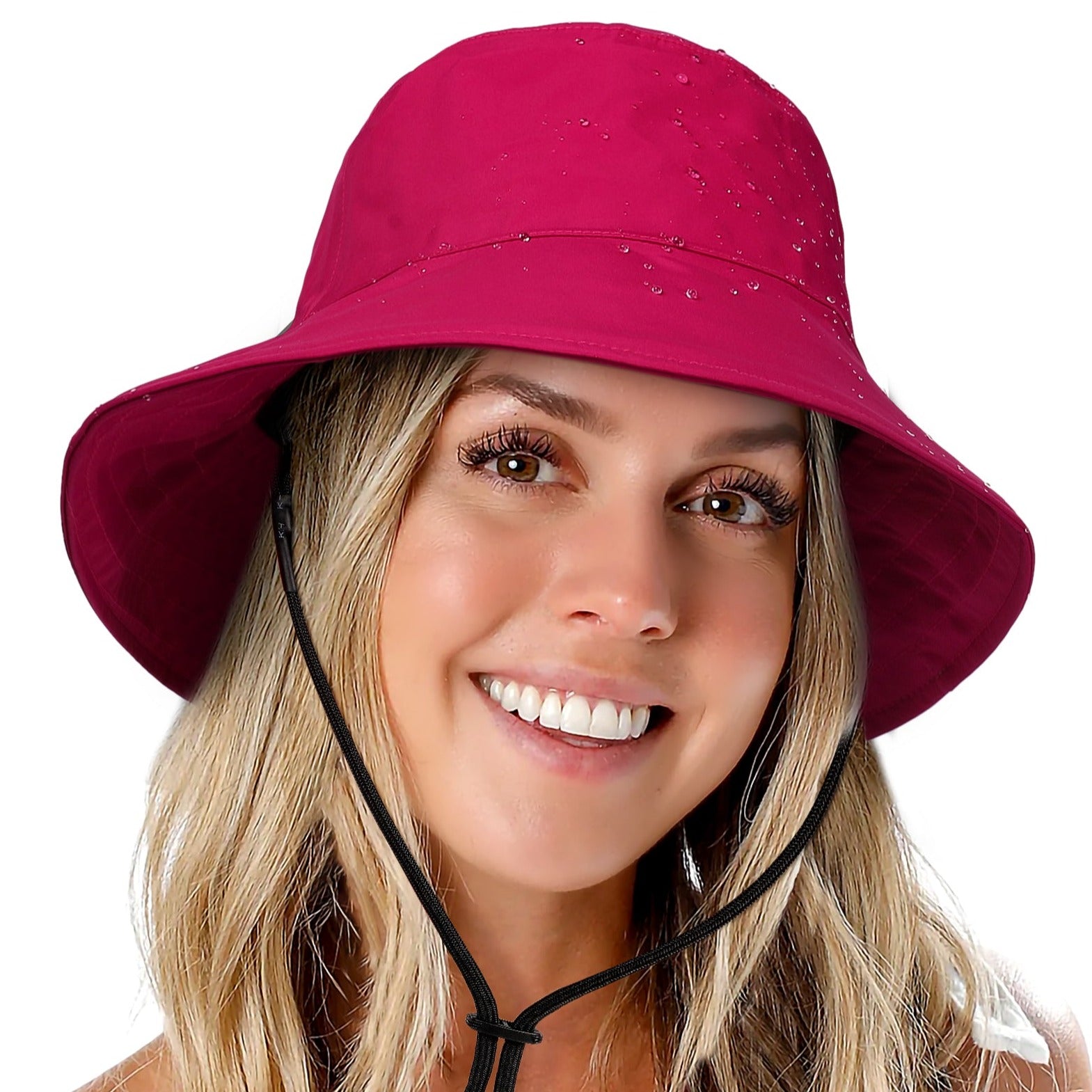 Waterproof Bucket Rain Hat For Men Women Wide Brim Sun  Protection Packable Boonie Hat Outdoor Beach Safari Fishing Hat Navy Blue